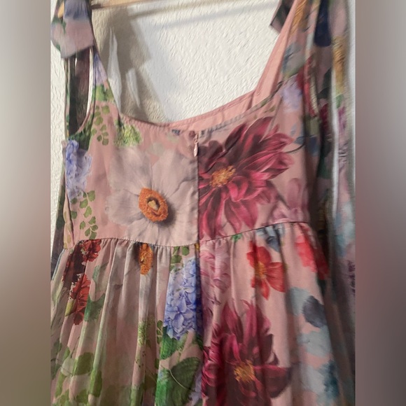 Anthropologie Geisha Designs Isabella Tiered A-line midi dress romantic floral - Picture 9 of 9
